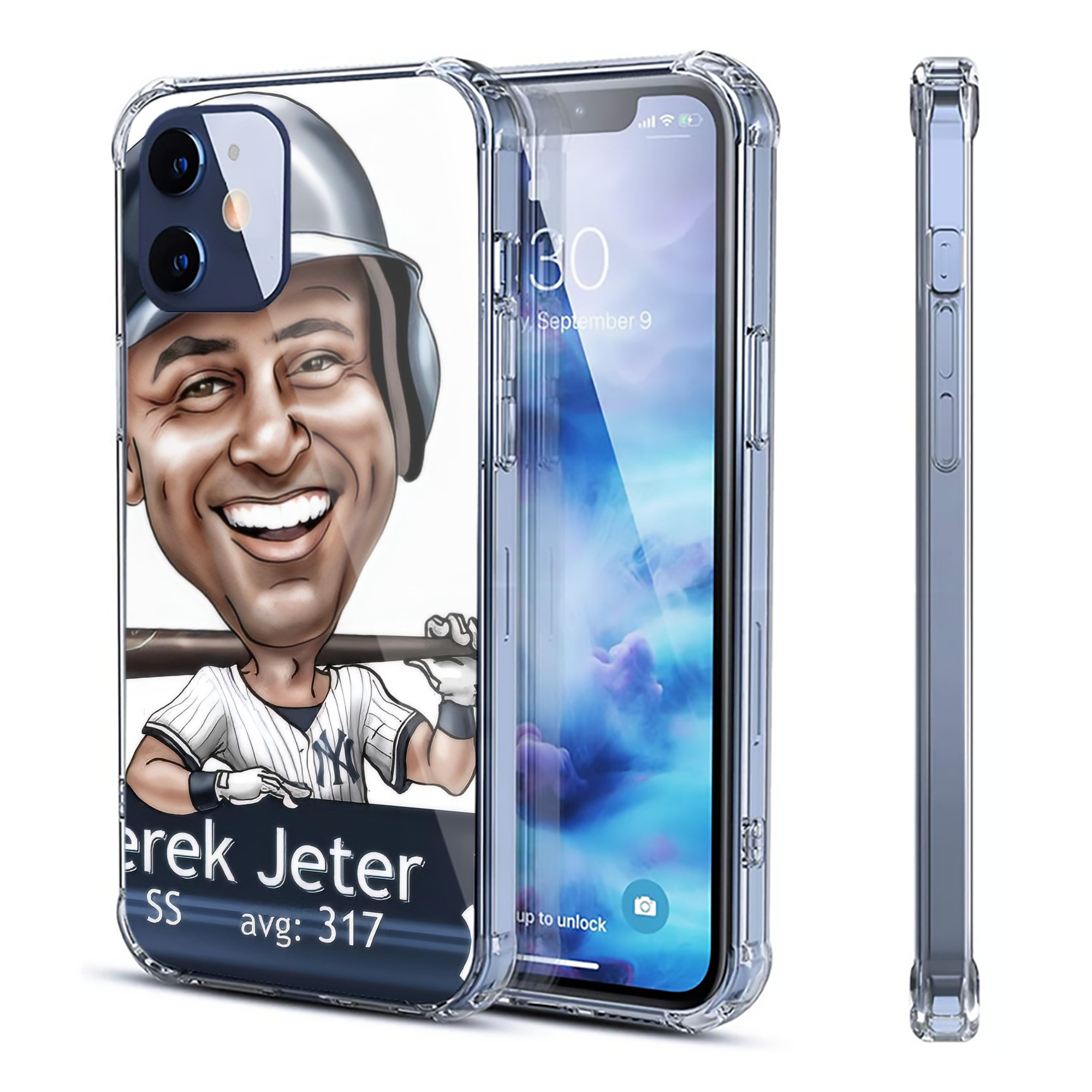 Derek Jeter 18 Clear IPhone 12 Case – Soft TPU With UV Print – Enhanced Drop Protection, Precise Fit, Anti-Fingerprint, Customizable Design, Scratch-Resistant, Yellow-Resistant
